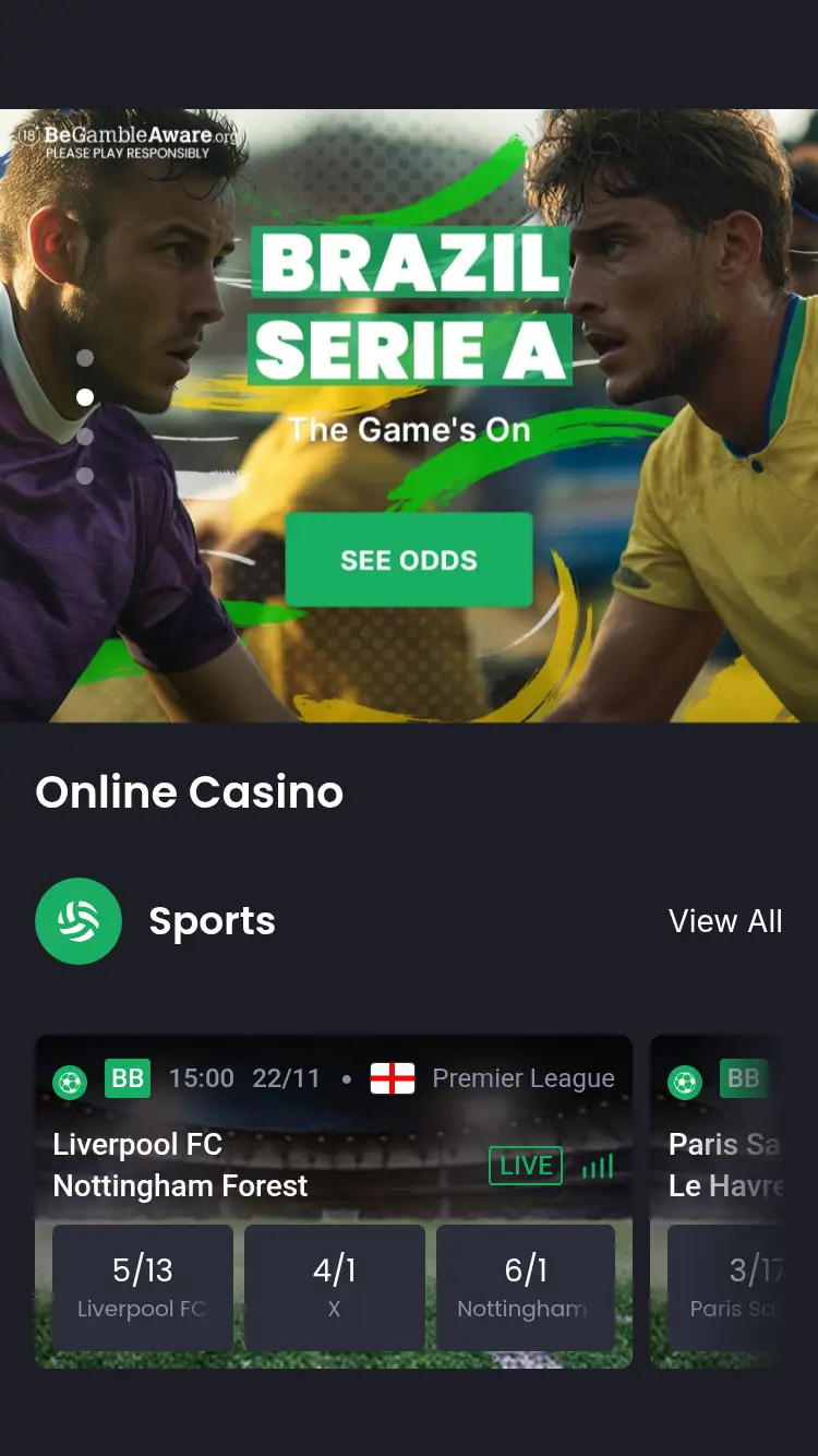 7 Bet - homepage (mobile)