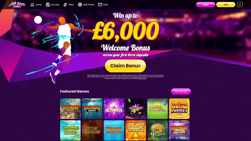 AllStar Games - homepage (desktop)