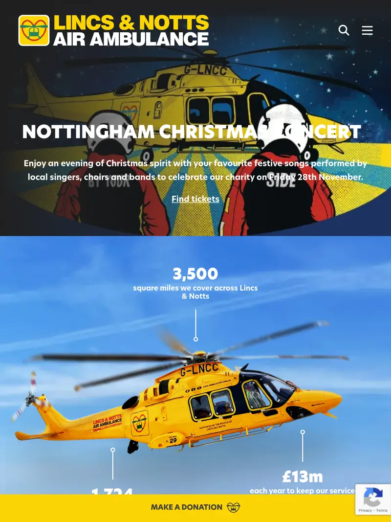 Air Ambulance Service - homepage (tablet)