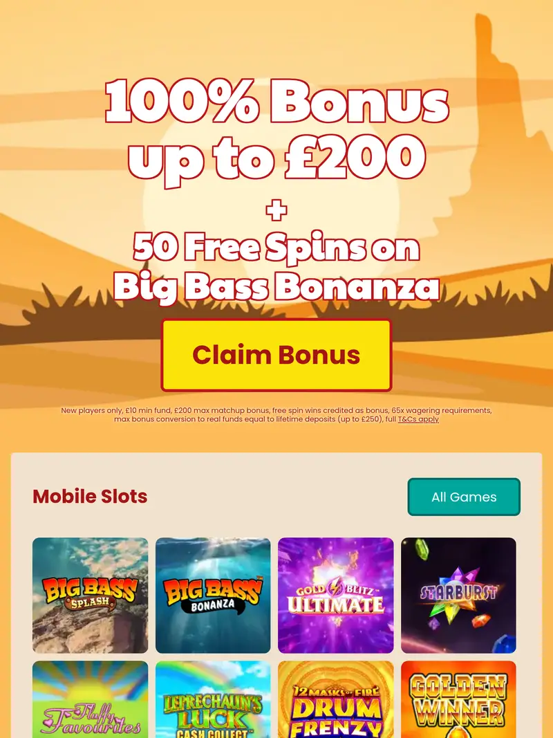Amigo Slots - homepage (tablet)