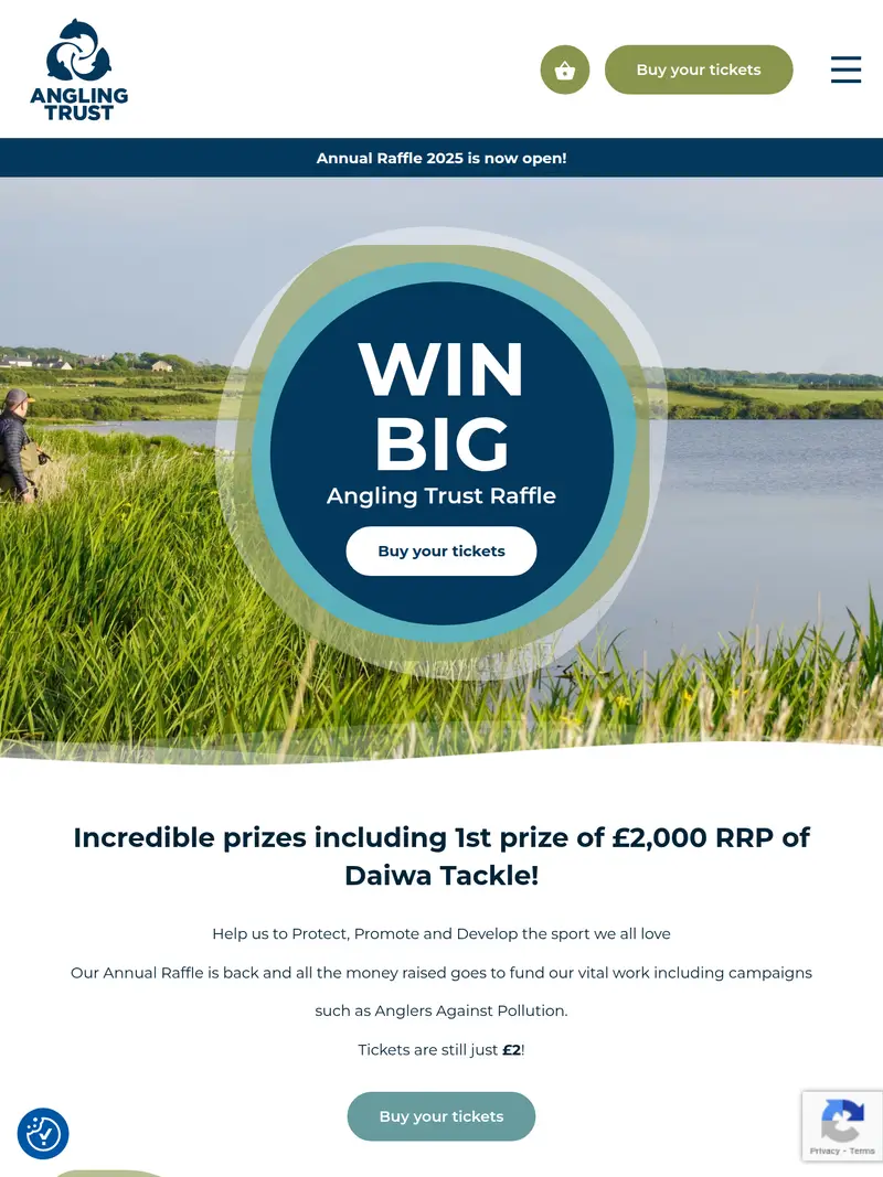 Angling Raffle - homepage (tablet)