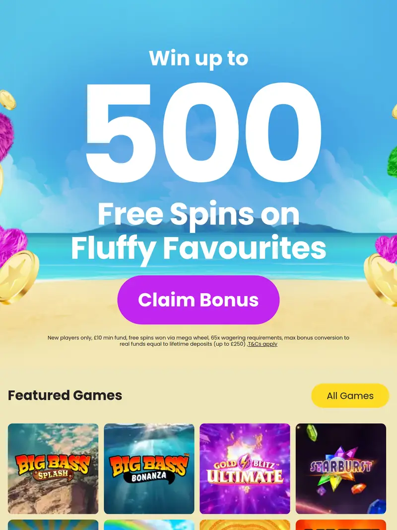 Balmy Bingo - homepage (tablet)