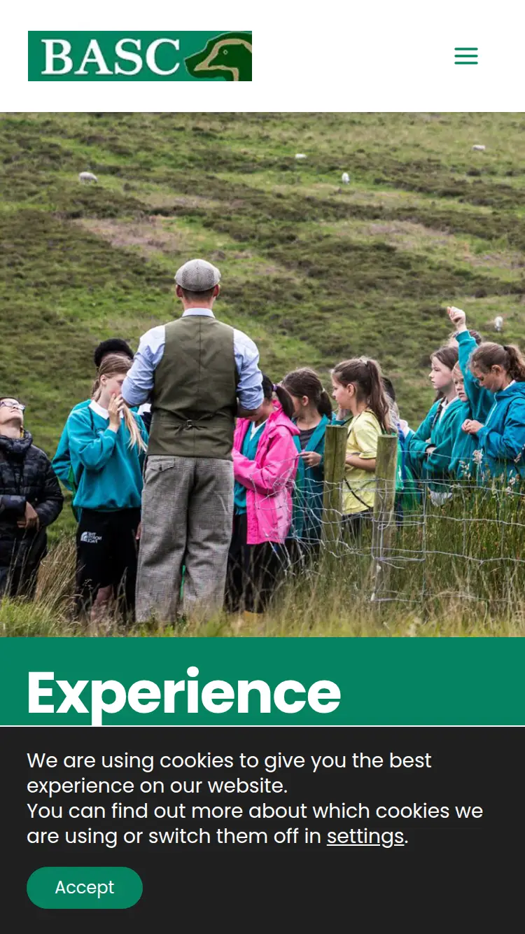 BASC - homepage (mobile)