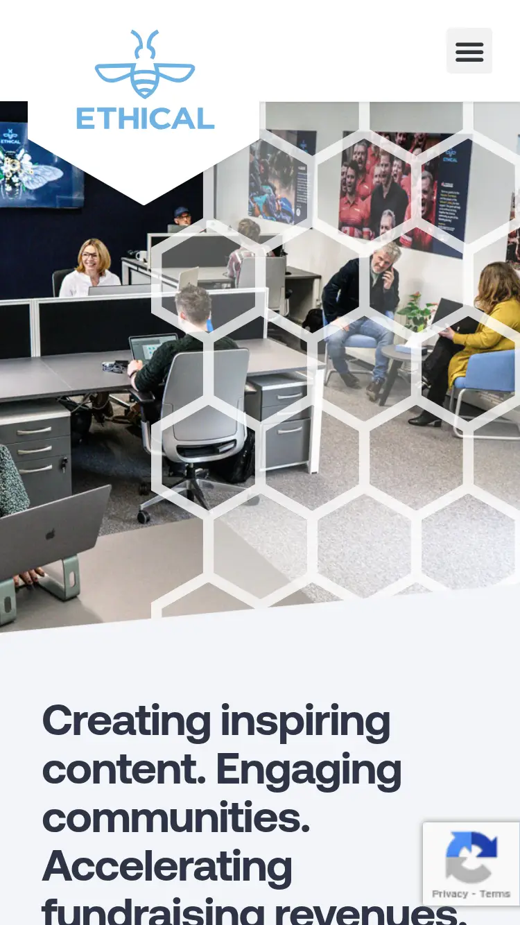 Bee Ethical - homepage (mobile)