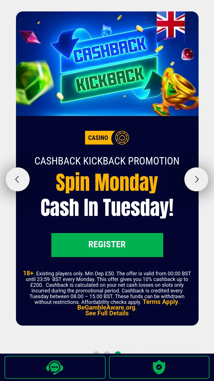 Bet Target - homepage (mobile)