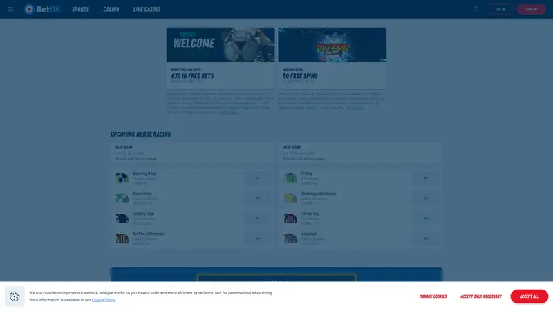 Bet UK - homepage (desktop)