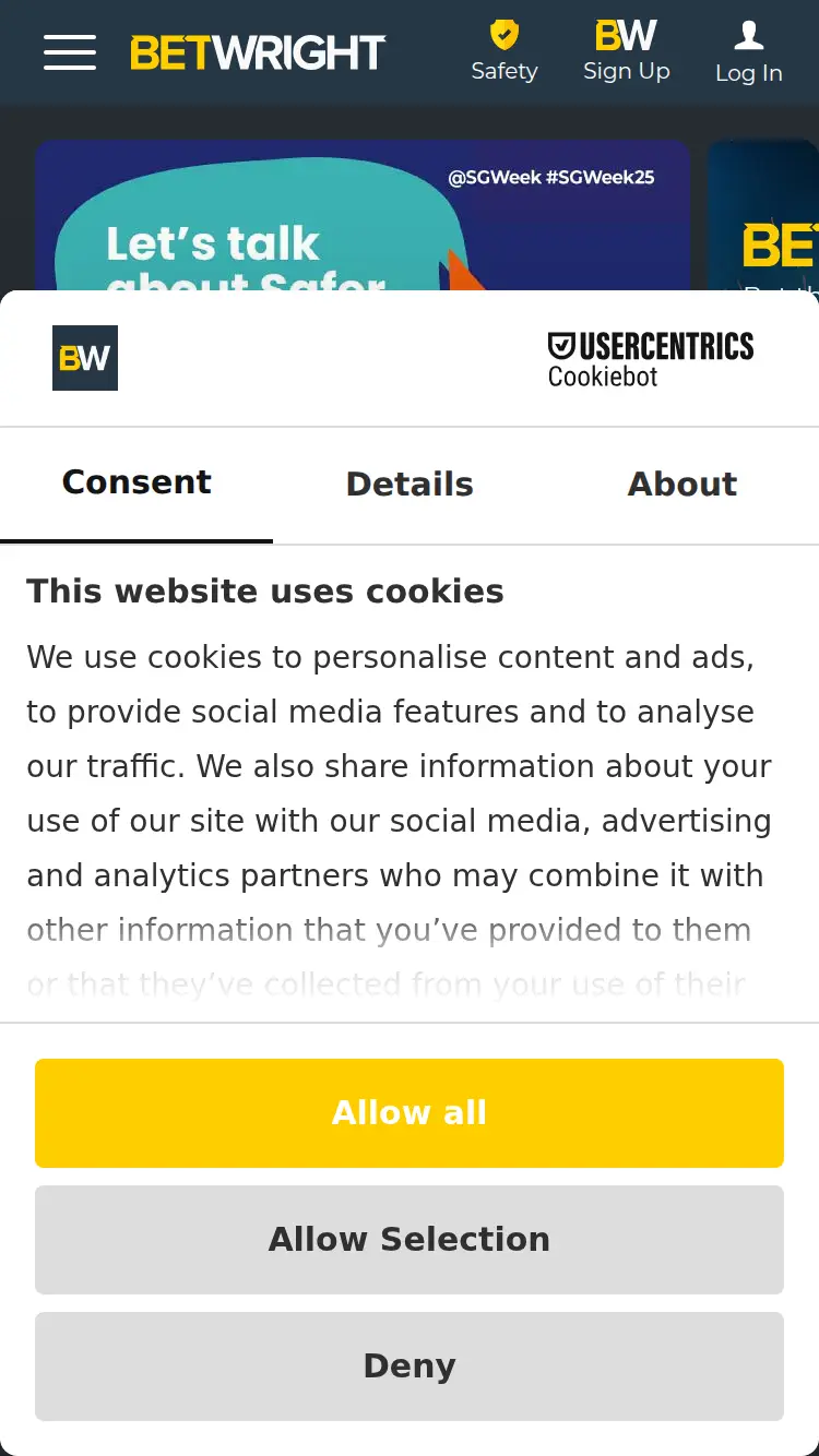 Bet Wright - homepage (mobile)