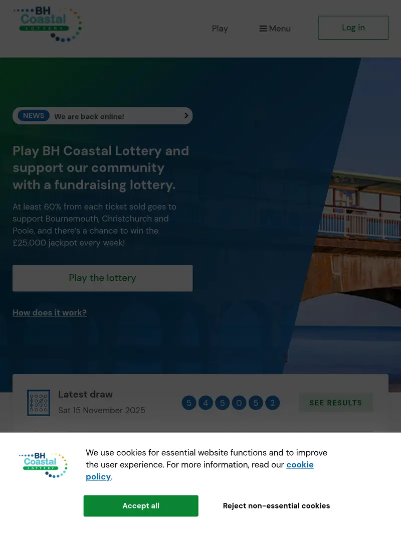 BH Coastal Lottery - homepage (tablet)
