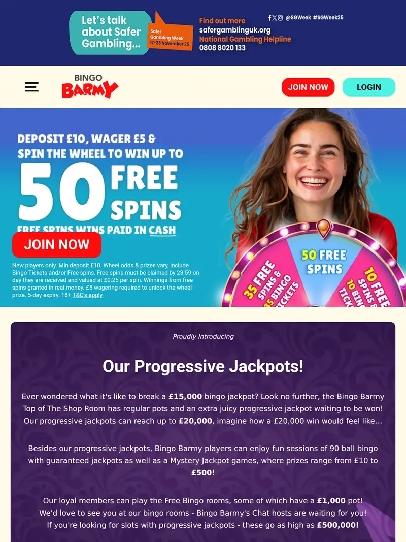 Bingo Barmy - homepage (tablet)
