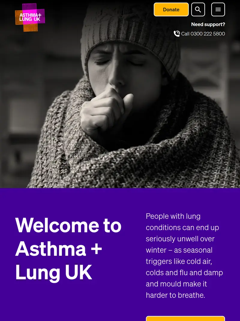 British Lung Foundation - homepage (tablet)