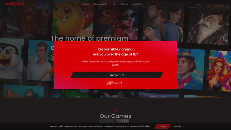 Bold Play - homepage (desktop)