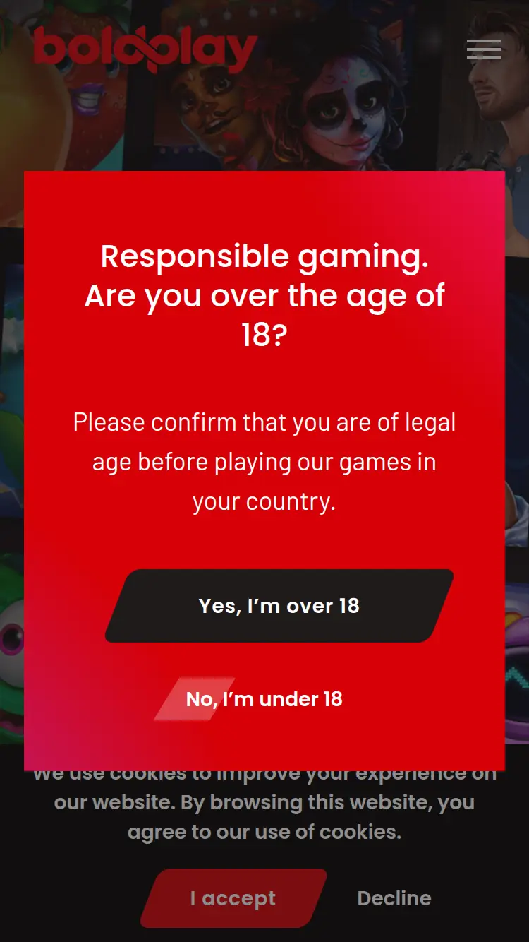 Bold Play - homepage (mobile)