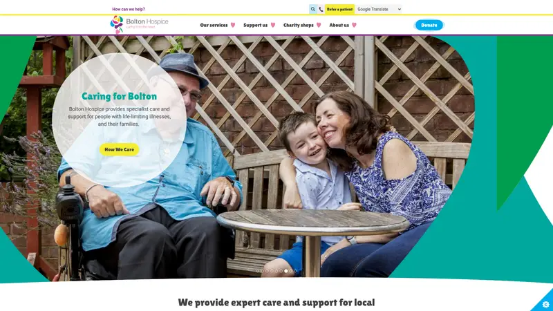 Bolton Hospice - homepage (desktop)