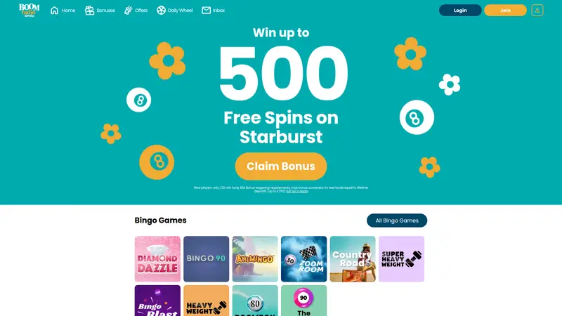 Boom Radio Bingo - homepage (desktop)