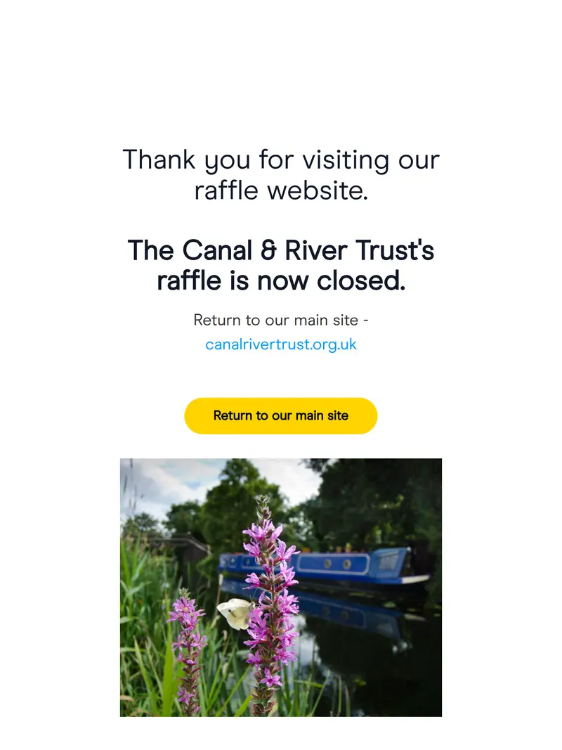 Canalrivertrust.raffleentry - homepage (tablet)