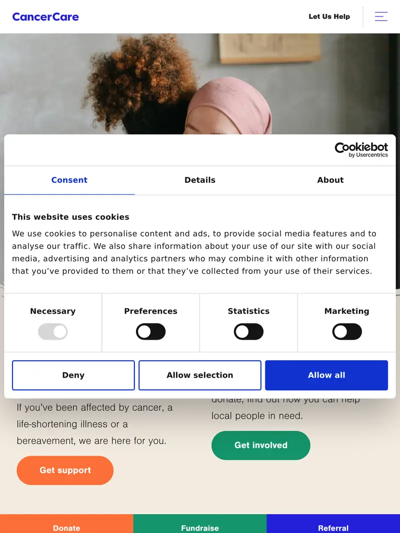 Cancercare Lottery.starvale - homepage (tablet)