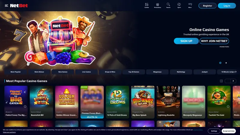 Casino NetBet - homepage (desktop)