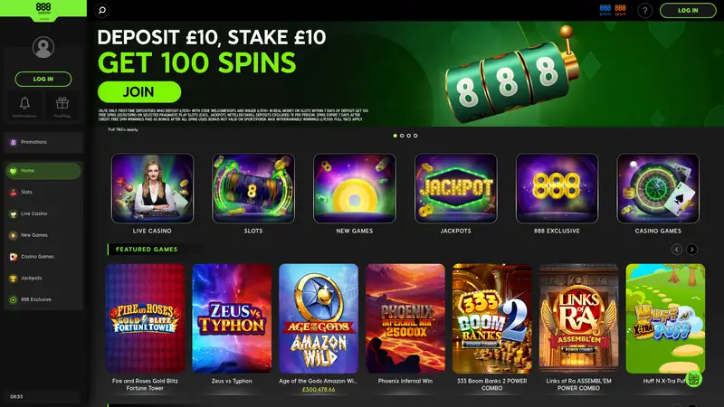 888 Sport Casino - homepage (desktop)