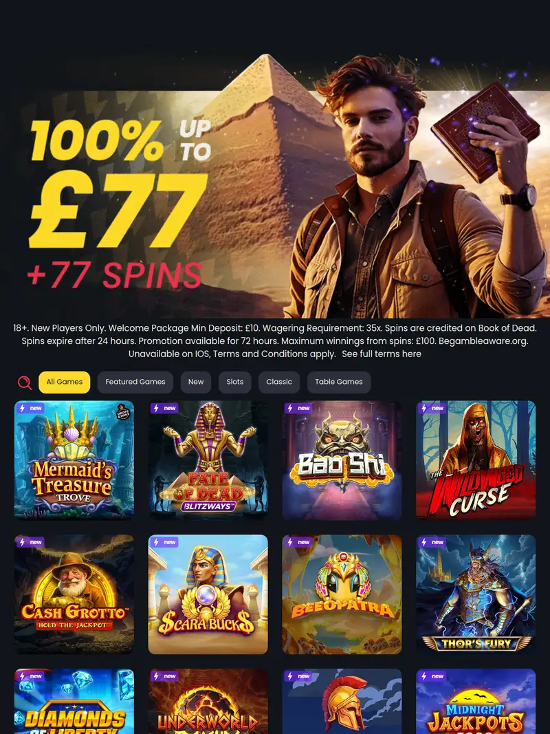 Casino Luck - homepage (tablet)