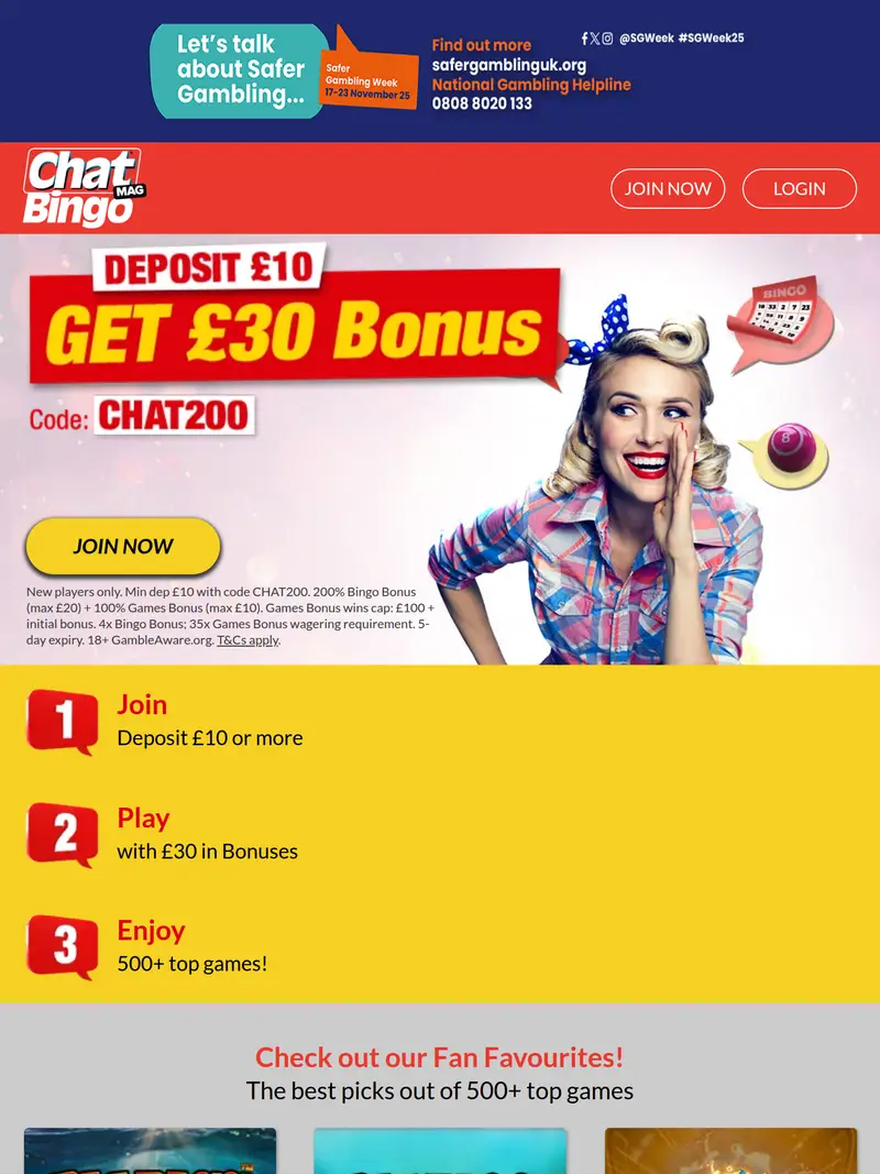 Chatmag Bingo - homepage (tablet)