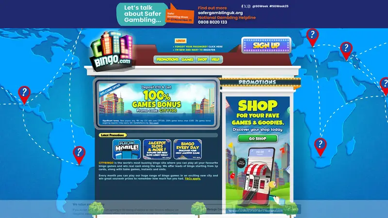 City Bingo - homepage (desktop)