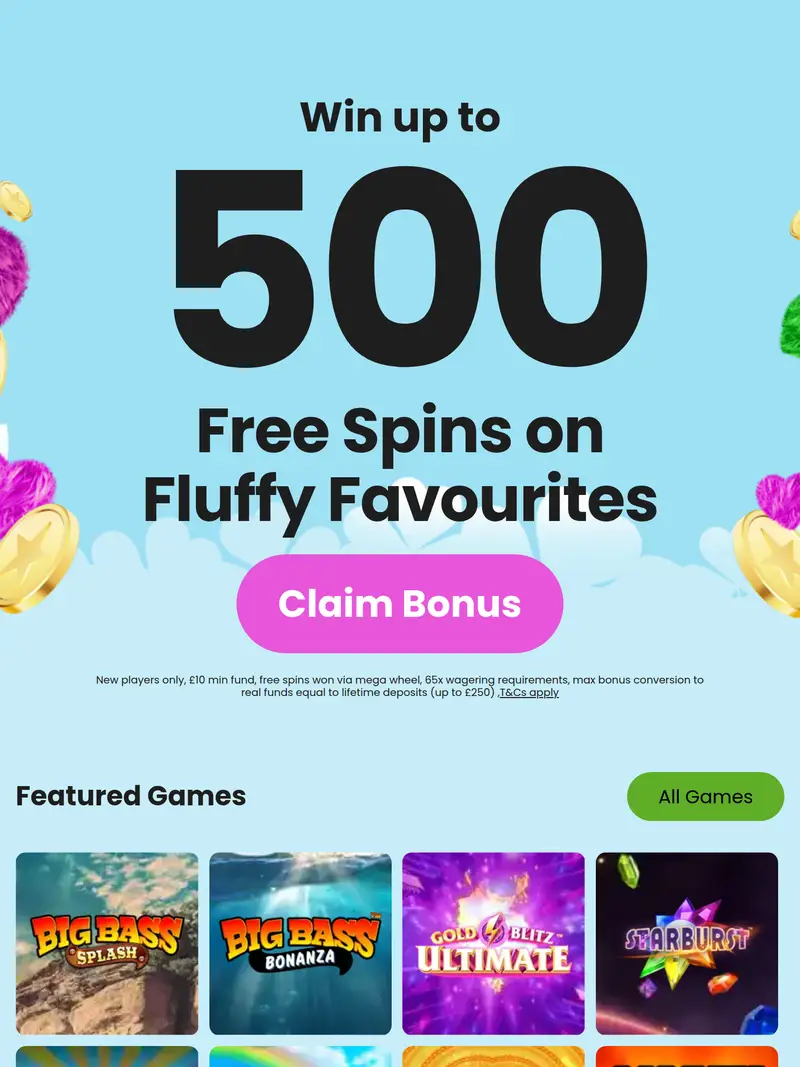 Clover Bingo - homepage (tablet)