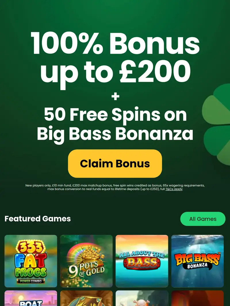 Clover Casino - homepage (tablet)