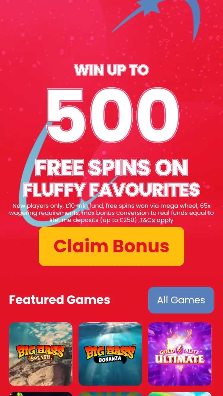 Connaught Slots - homepage (mobile)