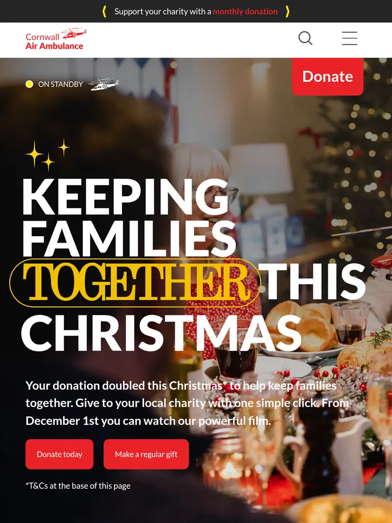 Cornwallairambulancetrust - homepage (tablet)