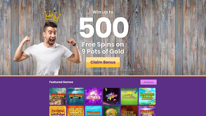 Crazy King Casino - homepage (desktop)