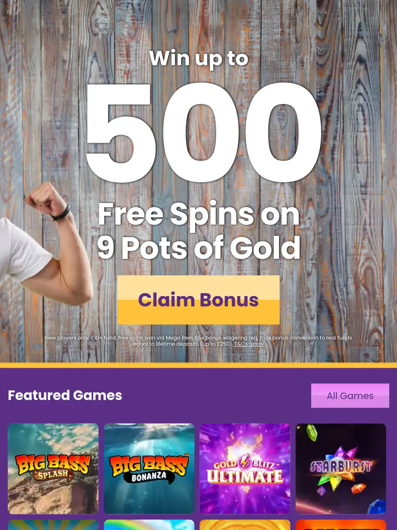 Crazy King Casino - homepage (tablet)