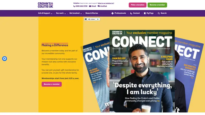 Crohns and Colitis - homepage (desktop)