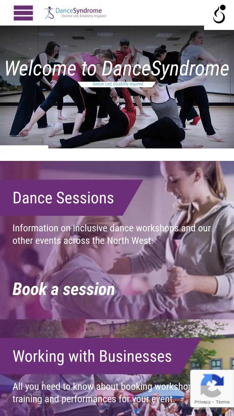 Dance Syndrome - homepage (mobile)