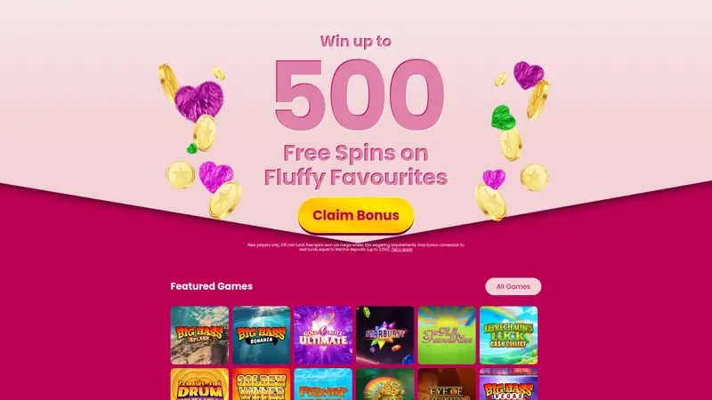 Dear Bingo - homepage (desktop)