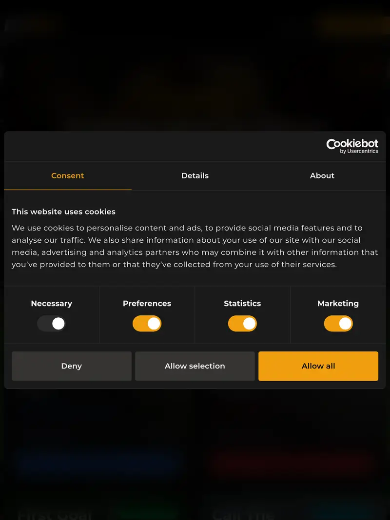 De Bet - homepage (tablet)