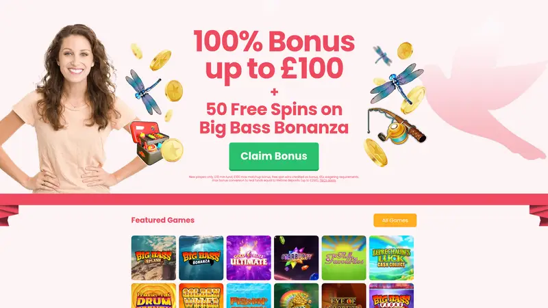 Dove Casino - homepage (desktop)