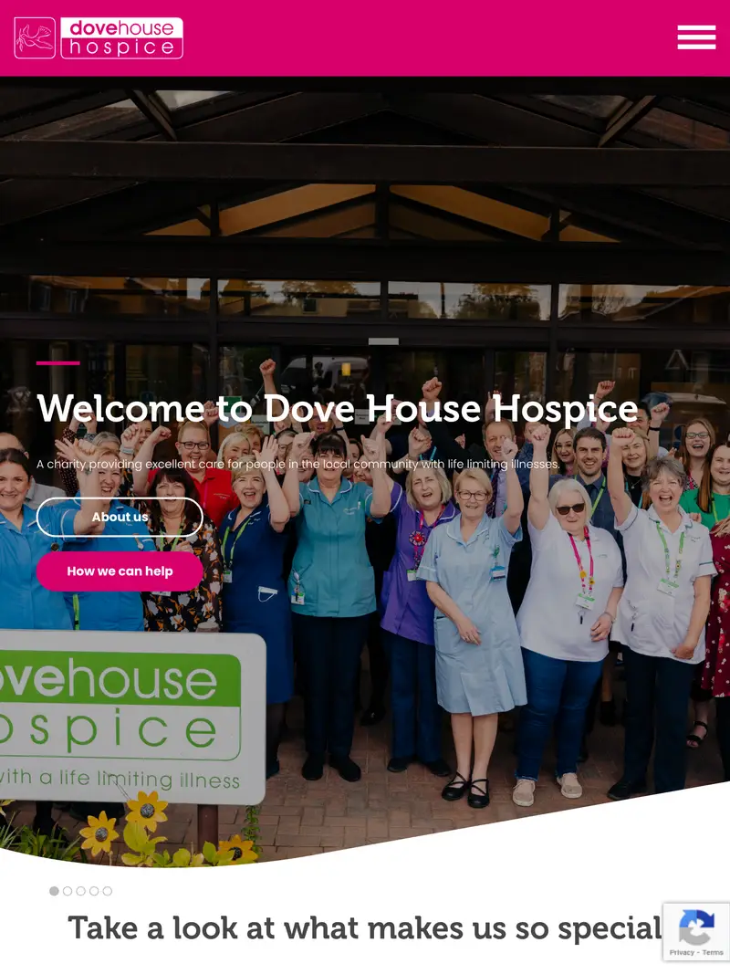 Dove House - homepage (tablet)