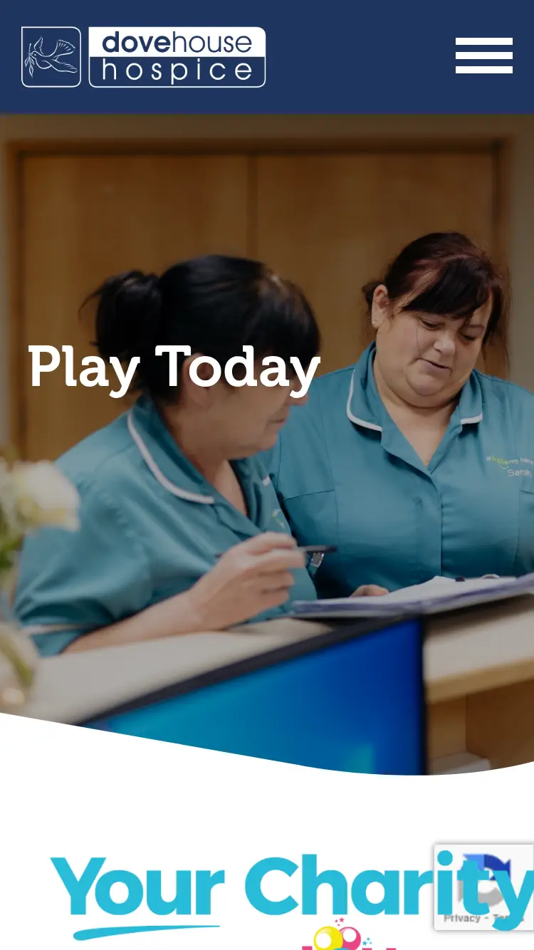 Dove House - homepage (mobile)