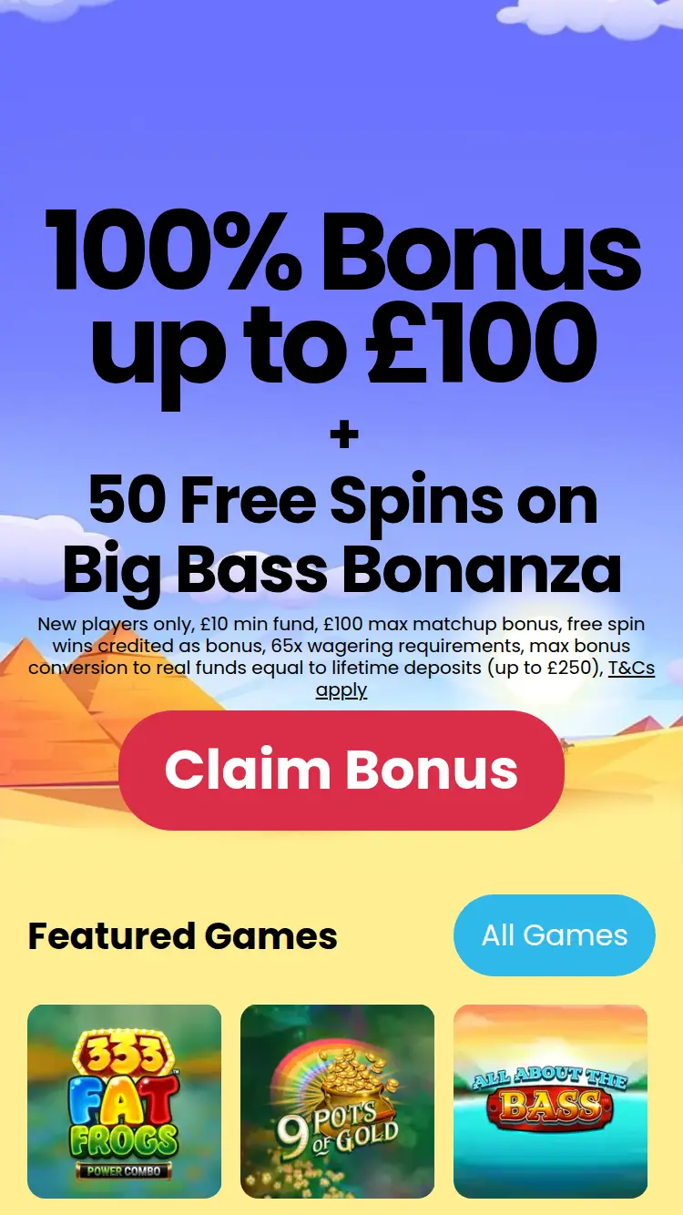 Egypt Slots - homepage (mobile)