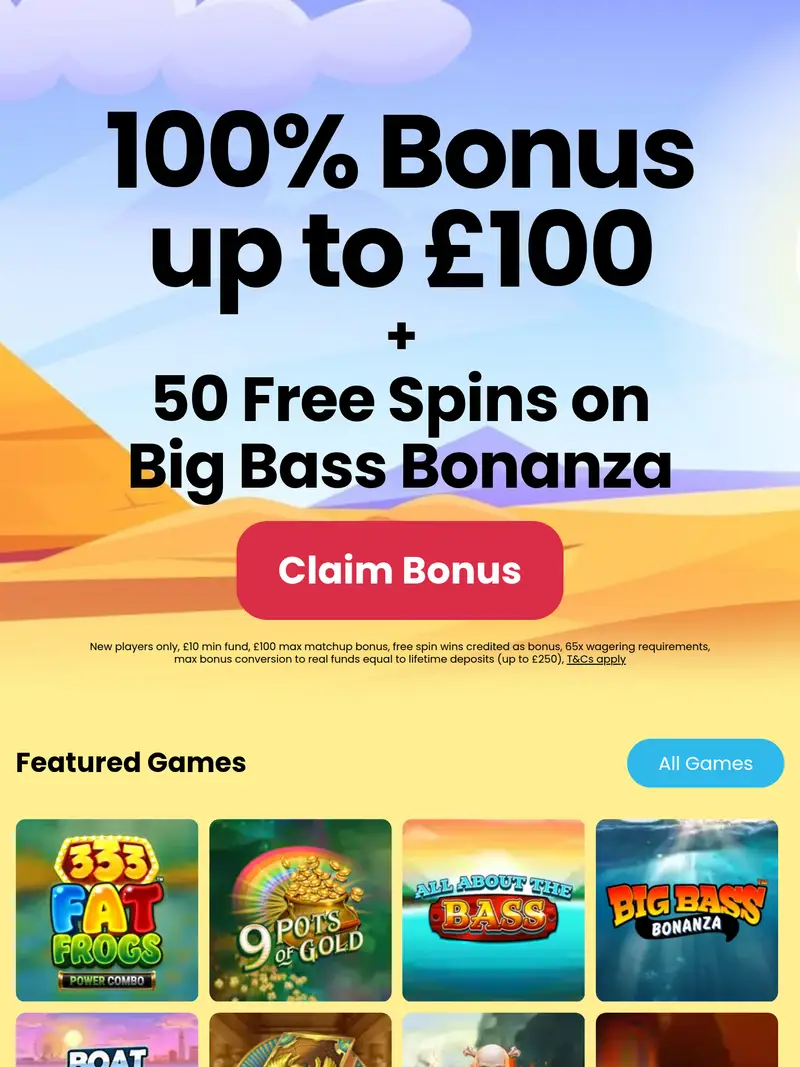 Egypt Slots - homepage (tablet)