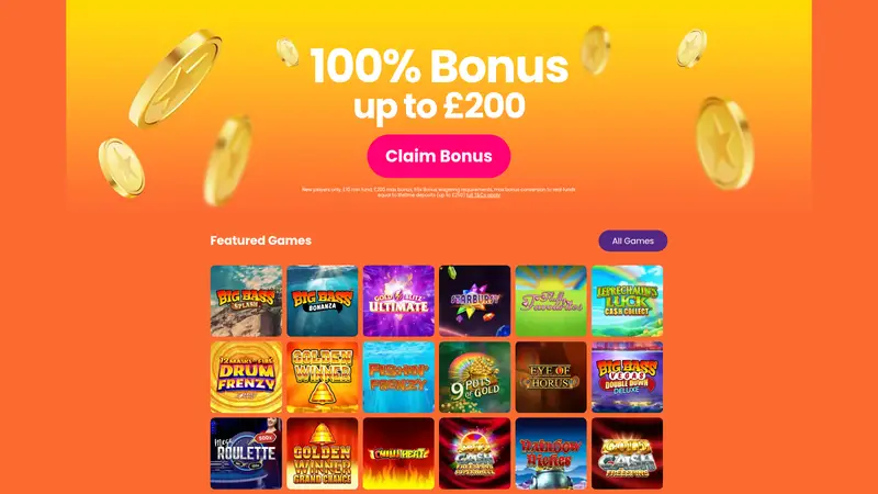 Fever Slots - homepage (desktop)