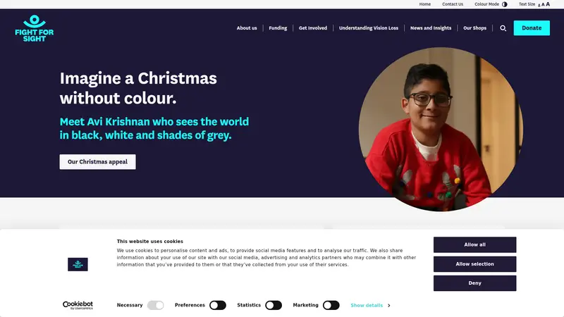 Fight for Sight - homepage (desktop)