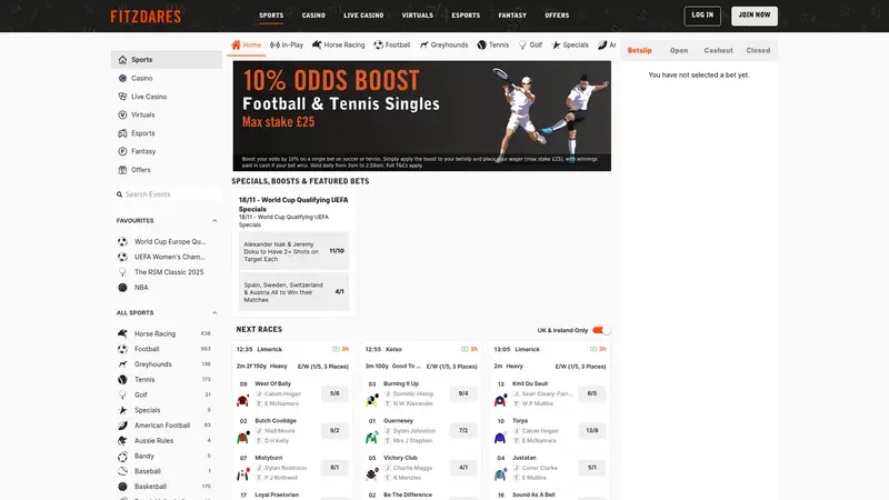 Fitzdares - homepage (desktop)