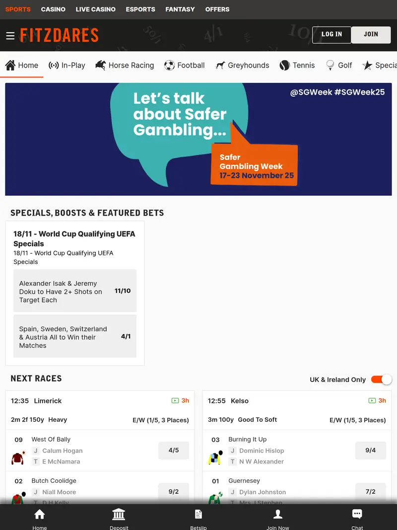 Fitzdares - homepage (tablet)