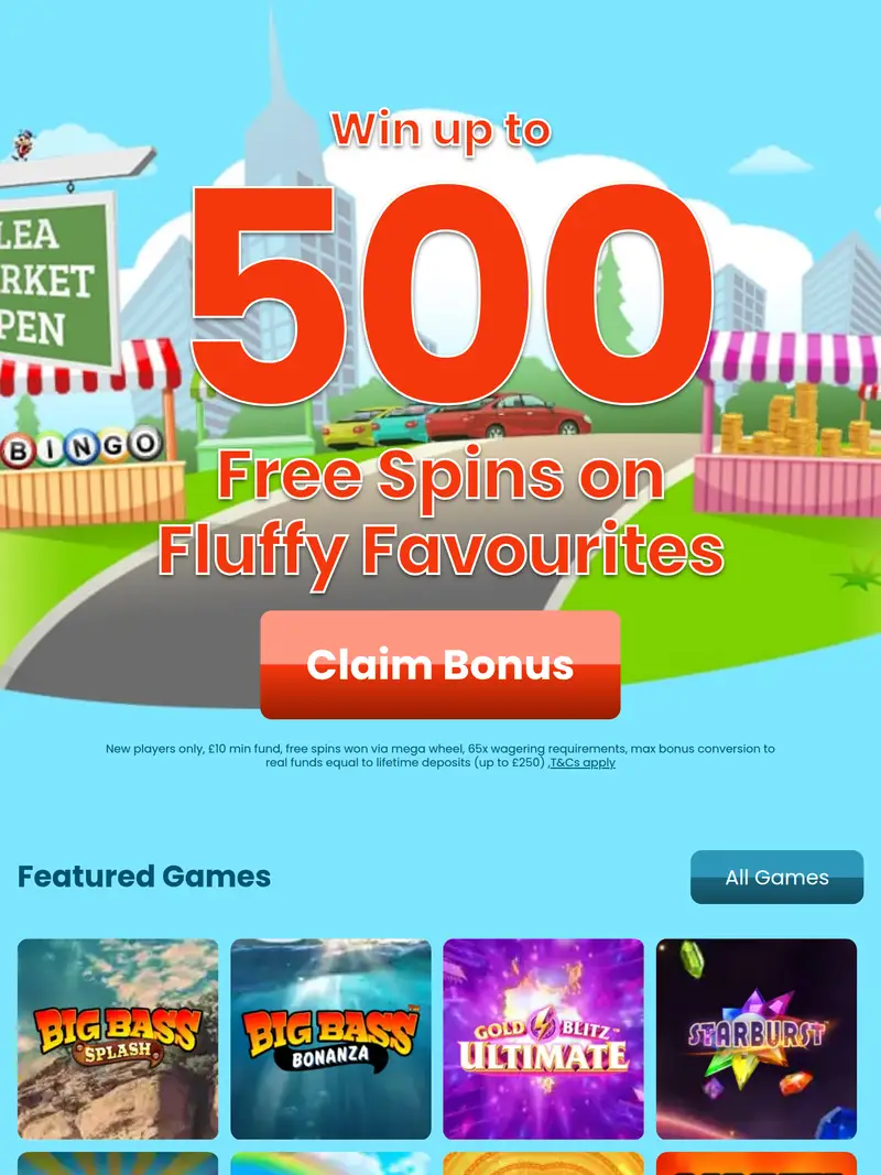 Flogit Bingo - homepage (tablet)