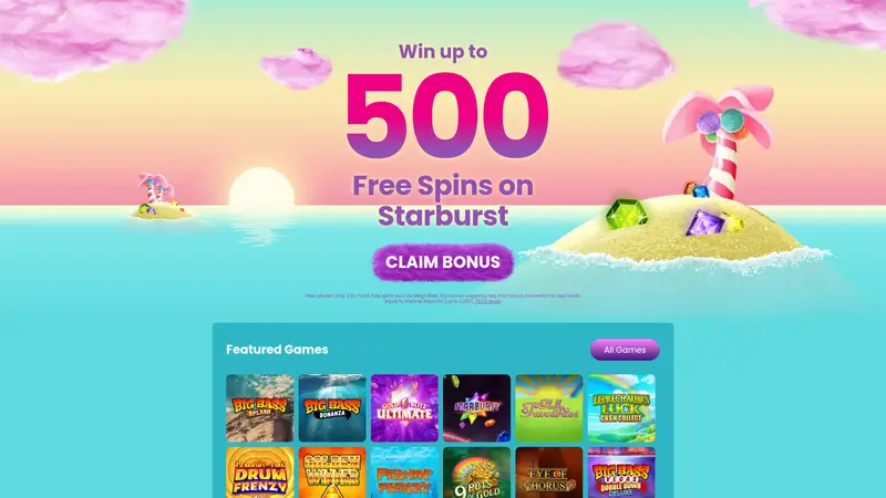 Fluffy Spins - homepage (desktop)