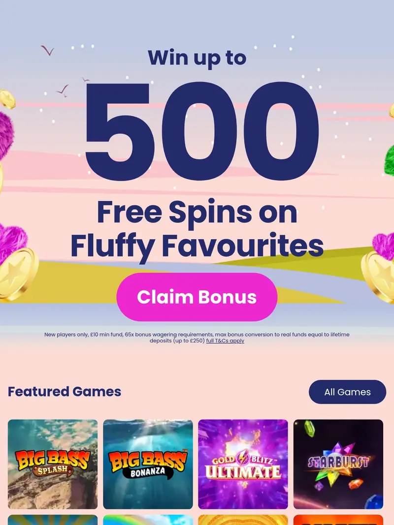 Fluffy Wins - homepage (tablet)