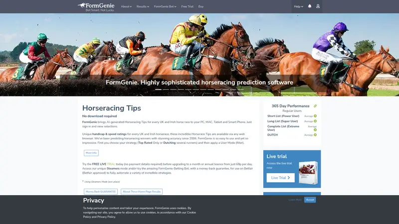 Form Genie - homepage (desktop)