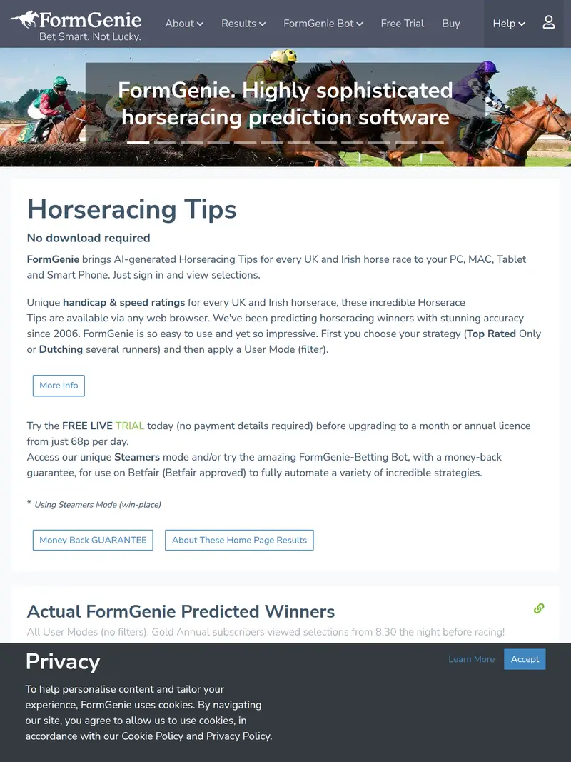 Form Genie - homepage (tablet)