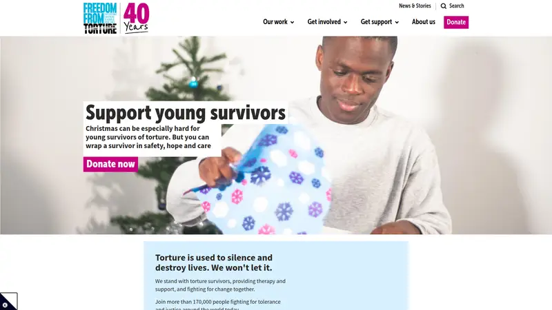 Freedom from Torture - homepage (desktop)